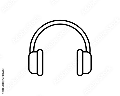 Simple yet striking line art illustration of overear headphones. Perfect for websites, apps, or any project needing a clean, modern audio icon.