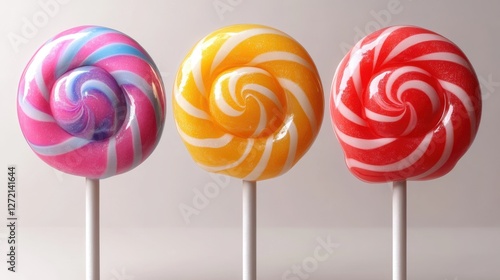 lollipop colorful swirls realistic 3d isolated