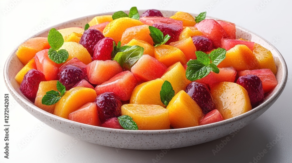 mixed fruit salad in bowl isolated mixed fruit salad in bowl isolated