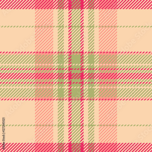 Serene vector background seamless, damask pattern textile fabric. Japanese plaid check texture tartan in orange and red colors.