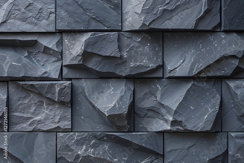 Elegant Deep Slate Grey Stone Texture for Rock Wall Facade Design