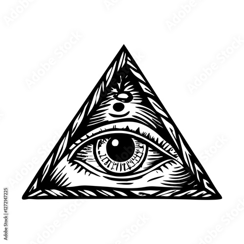 A glyph illustration of providence eye tattoo