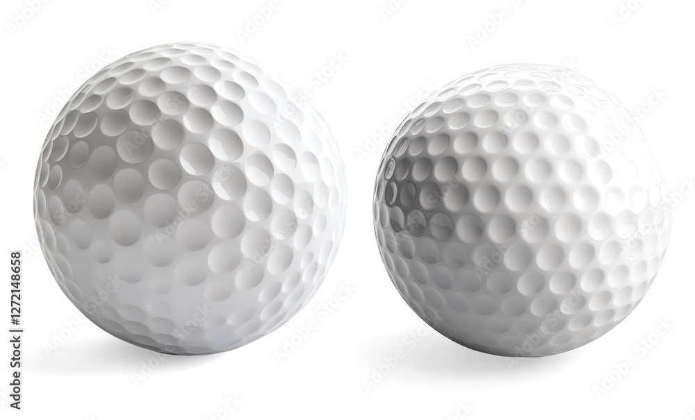 Close-up of a White Golf Ball with Dimples on a Transparent Background Close-up of a White Golf Ball with Dimples on a Transparent Background