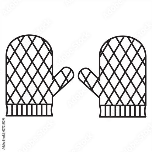 Gloves icon outline vector