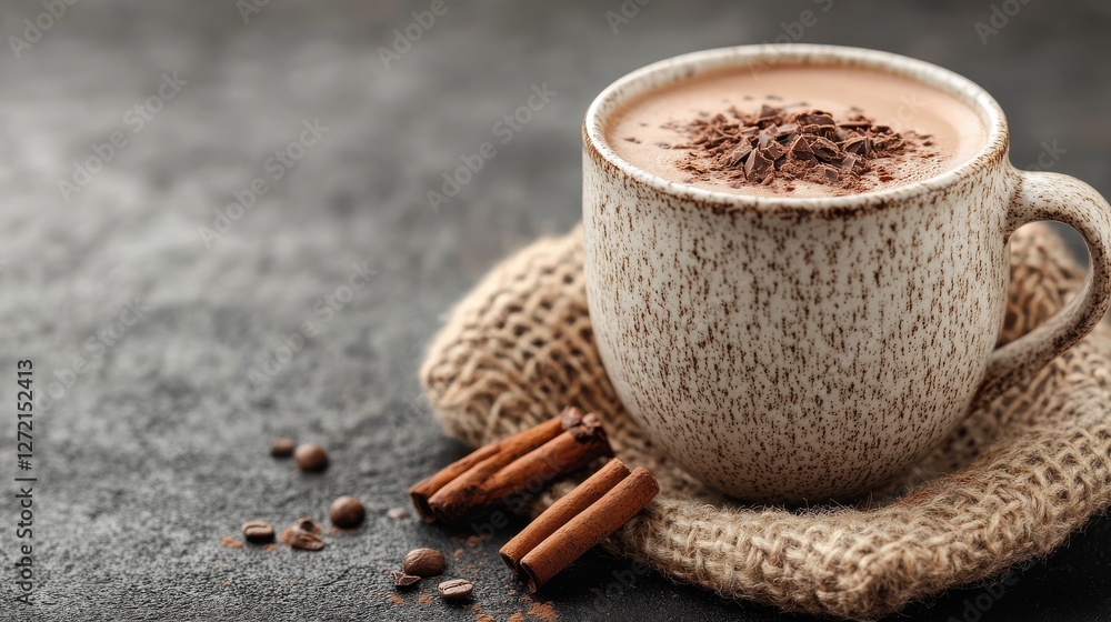 white mug with hot chocolate isolated white mug with hot chocolate isolated