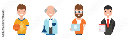 People of Different Occupation Wearing Uniform Portrait Vector Set