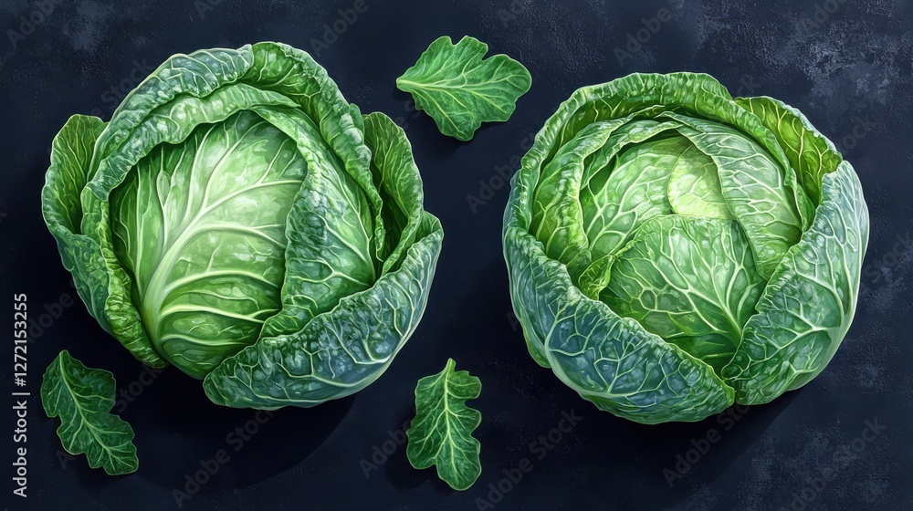 Fototapeta premium whole cabbage isolated