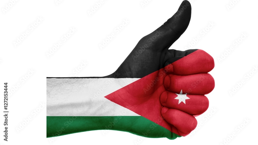 Kingdom of Jordan national flag isolated on white background. Jordan officially the Hashemite Kingdom of Jordan is a country in the Southern Levant region of West Asia.