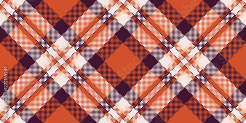 Cross check background seamless, printout plaid vector fabric. Teen textile texture tartan pattern in red and dark colors.