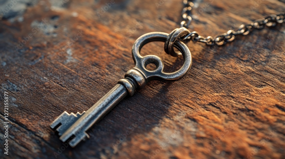 House Key With House Keychain Isolated on a White Background. House Key With House Keychain Isolated on a White Background.