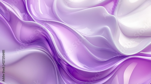 Wallpaper Mural Abstract purple and white background with smooth, wavy lines, soft curves, and shiny, liquid shapes, creating an elegant and modern wallpaper design. Modern horizontal design for a banner, poster. Torontodigital.ca