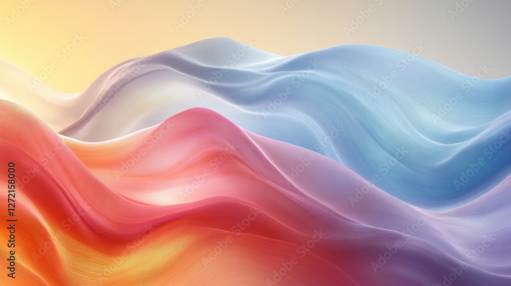 Fototapeta premium Soft Colorful Waves Flowing in a Serene Abstract Background