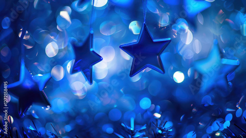 Wallpaper Mural abstract blue background with particles Torontodigital.ca