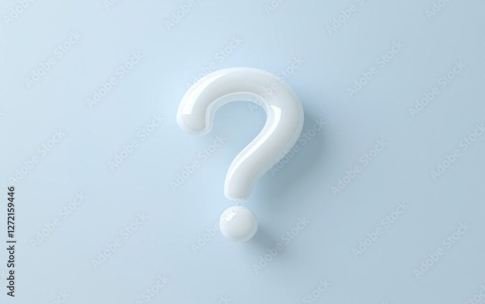Question mark graphic design. White question mark on light blue background. 3d rendering question mark graphic design Question mark graphic design. White question mark on light blue background. 3d rendering question mark graphic design