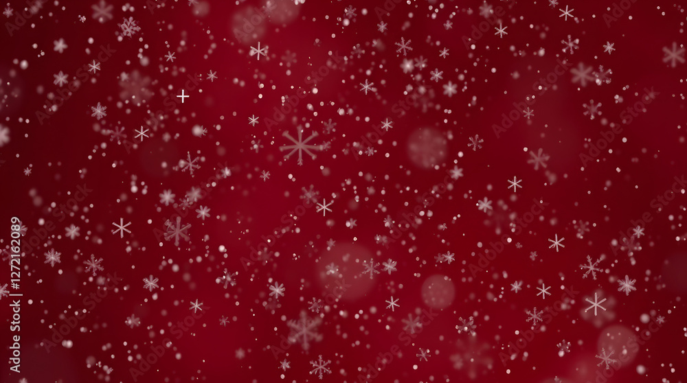 Falling white snowflakes and glitters on shiny gradient Falling white snowflakes and glitters on shiny gradient