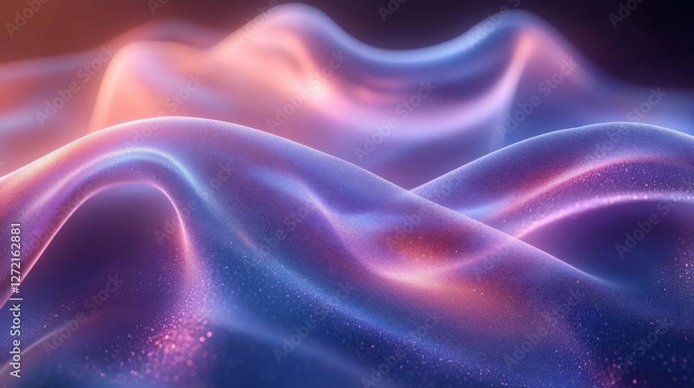 Obraz premium Abstract Waves of Colorful Light in Soft Textured Fabric