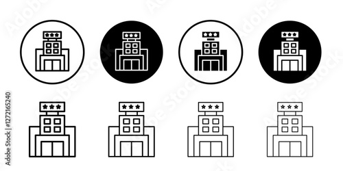 3 star Hotel icon Simple outline vector logo