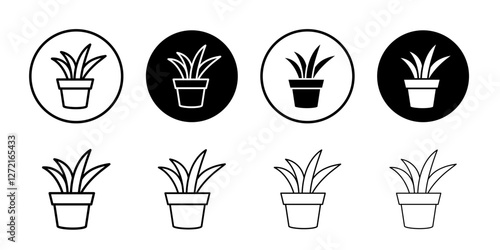 Aloe vera icon Simple outline vector logo