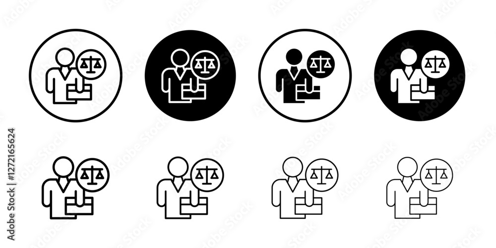 Attorney in law icon Simple outline vector logo Attorney in law icon Simple outline vector logo