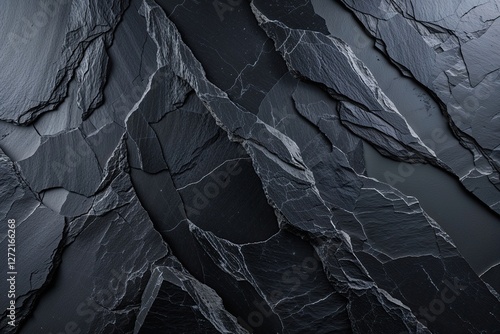 Polished Obsidian Slate Background with Detailed Texture for Premium Artistic Design and Representation