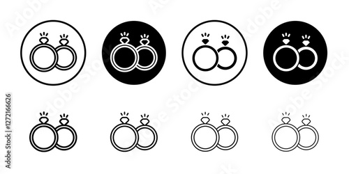 Couple Ring icon Simple outline vector logo