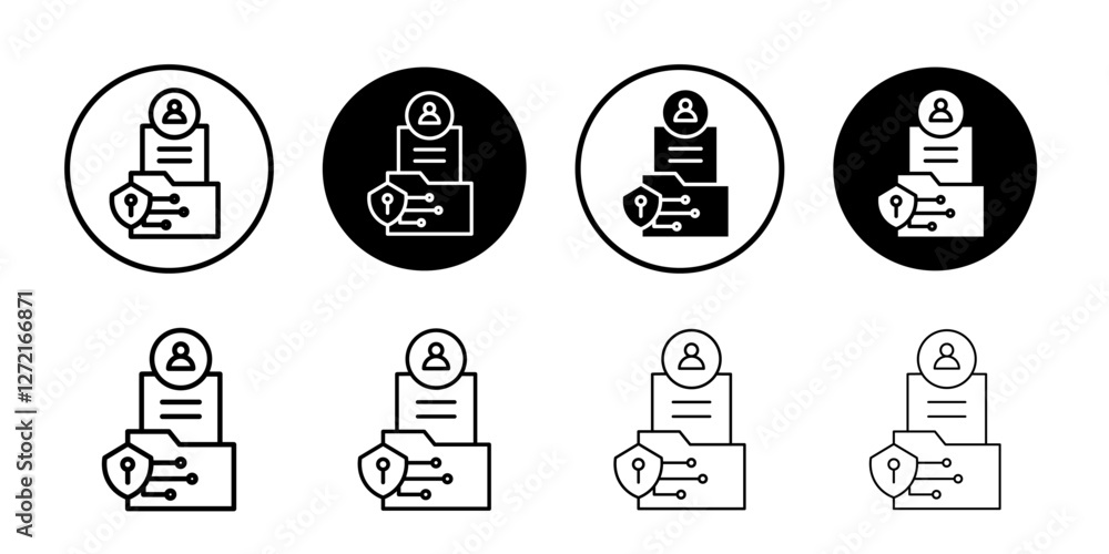 data protection icon Simple outline vector logo data protection icon Simple outline vector logo