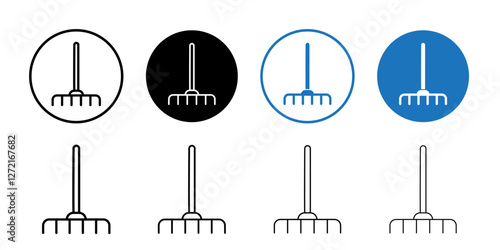 Garden fork icon Simple outline vector logo