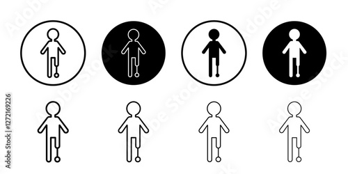 Prosthetic leg icon Simple outline vector logo