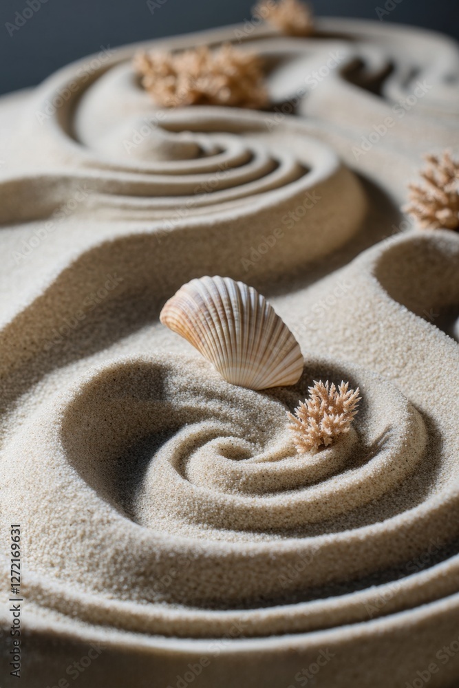 Zen Gardens Reimagined, Spiral Patterns in Futuristic Design