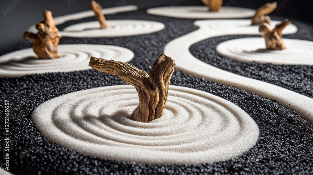 Zen Gardens Reimagined, Spiral Patterns in Futuristic Design
