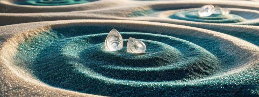 Zen Gardens Reimagined, Spiral Patterns in Futuristic Design