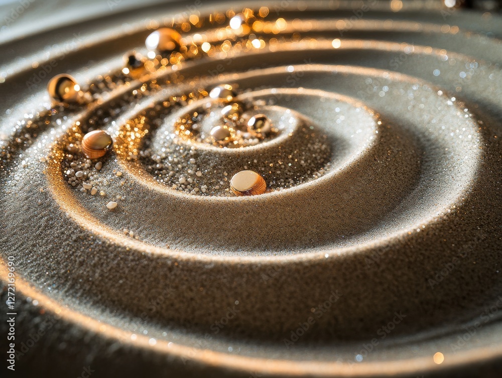 Zen Gardens Reimagined, Spiral Patterns in Futuristic Design