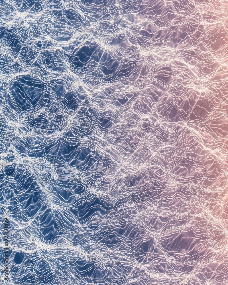 Abstract Light and Shadow Pattern on Rippling Water Surface with Blue and Pink Gradient Abstract Light and Shadow Pattern on Rippling Water Surface with Blue and Pink Gradient