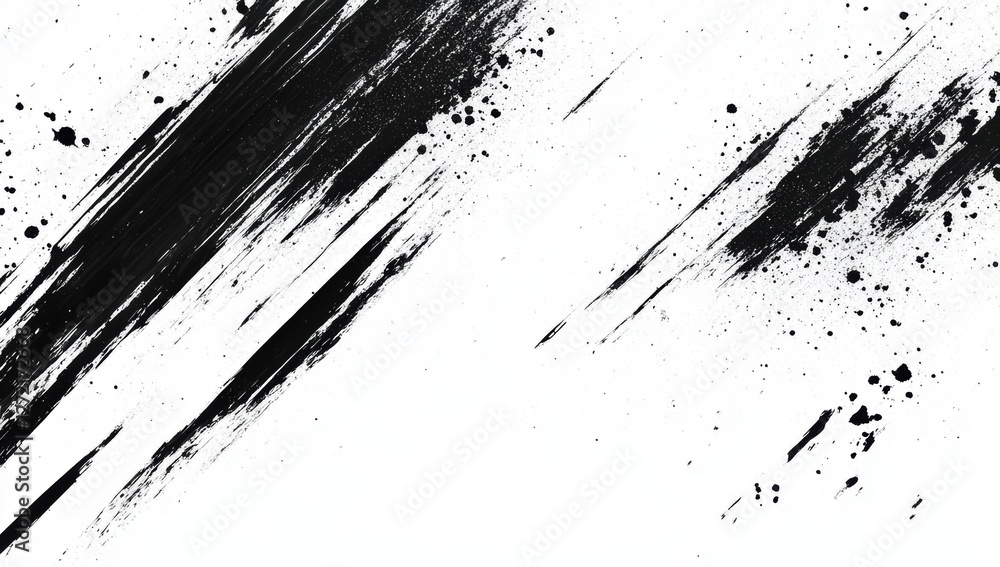 Abstract black ink drips and splatters on a white background creating a grunge artistic texture Abstract black ink drips and splatters on a white background creating a grunge artistic texture