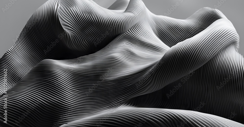 Naklejka premium The background is black and features a wave of black technology, along with an abstract musical background and a technological digital computer network