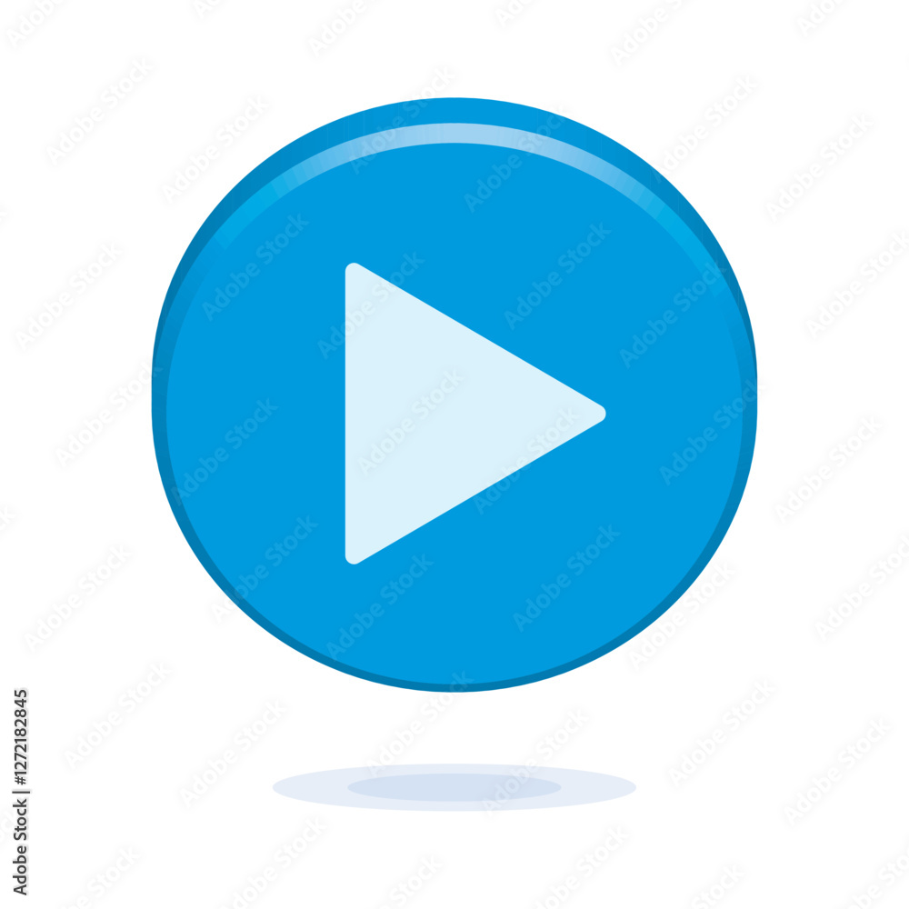 Play sign 3d blue button. Blue play button Vector illustration isolated on a white background. Media, web and play 3d symbol logo design, Digital Video Logo Design Template. Play sign 3d blue button. Blue play button Vector illustration isolated on a white background. Media, web and play 3d symbol logo design, Digital Video Logo Design Template.