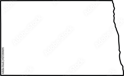 North Dakota USA Outline Map Icon Design