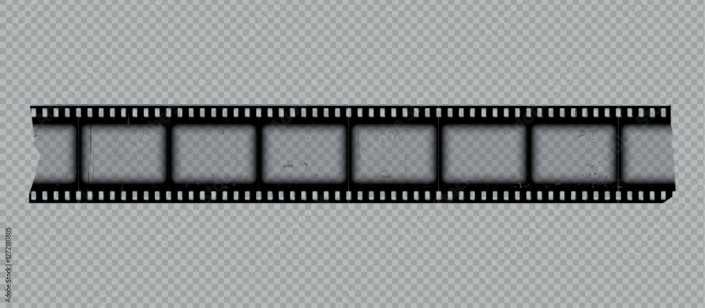 Old photo film strip torn off piece vector illustration, vintage cinematic empty scratched transparent video tape frame Old photo film strip torn off piece vector illustration, vintage cinematic empty scratched transparent video tape frame