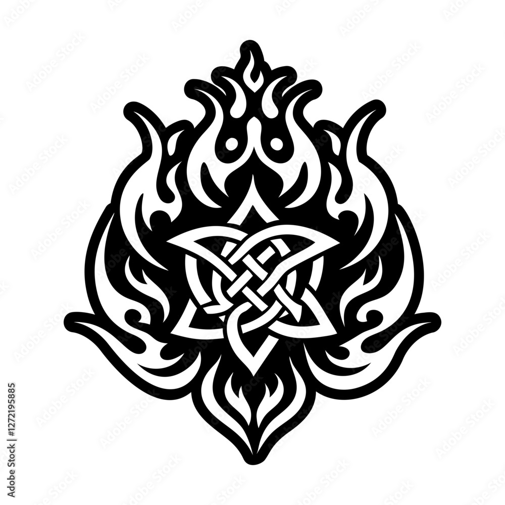 Fototapeta premium A glyph style icon of celtic fire symbol