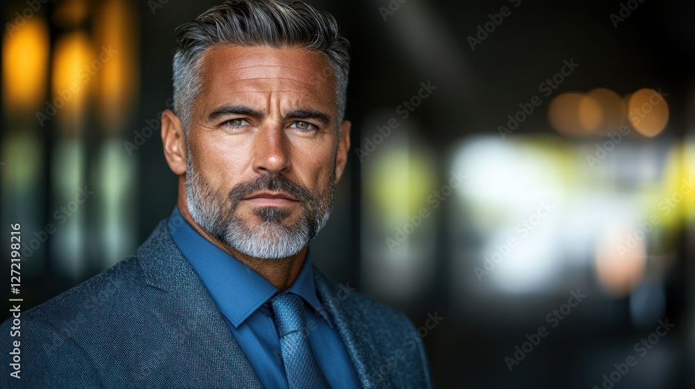 Sharp dressed man poses confidently in modern setting showcasing elegance and professionalism Sharp dressed man poses confidently in modern setting showcasing elegance and professionalism