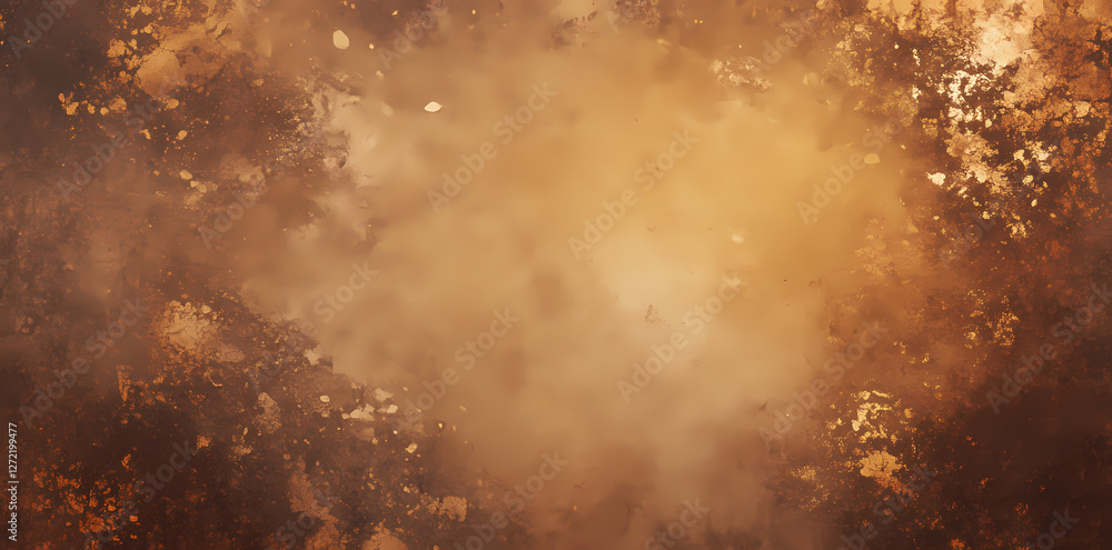 Obraz premium Abstract brown gradient background with golden, shiny light, soft texture