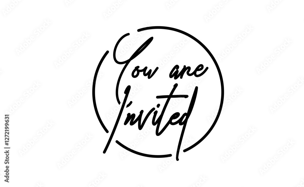 You are invited, elegant text design for invitations.