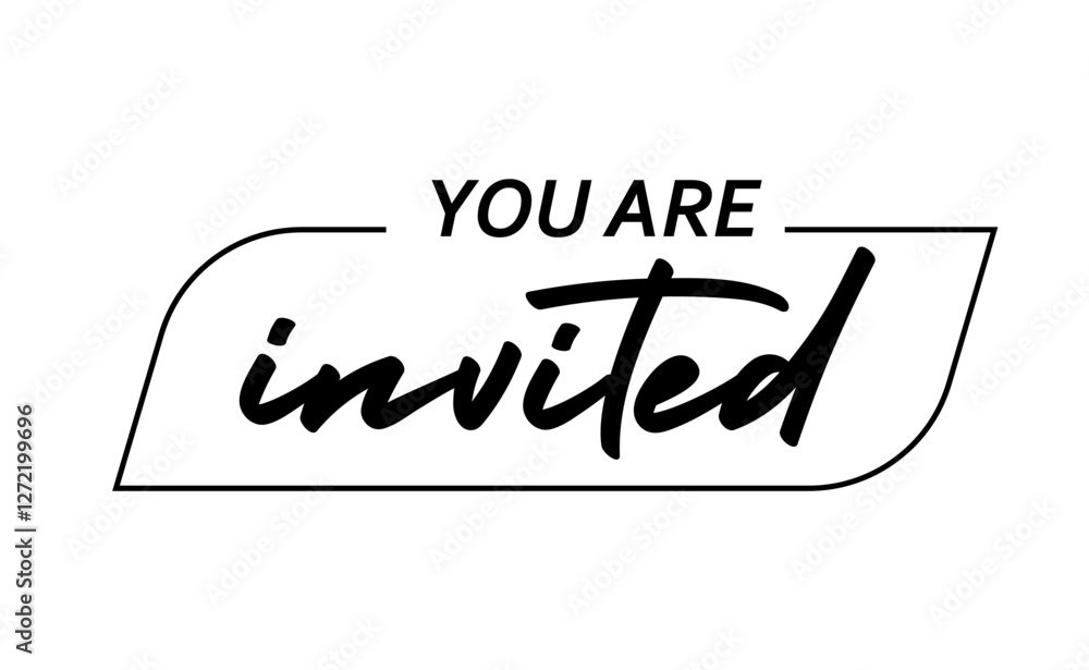 You are invited, elegant text design for invitations. You are invited, elegant text design for invitations.