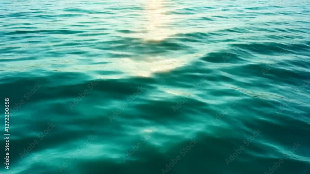 The water is calm and clear with ripples and waves The water is calm and clear with ripples and waves