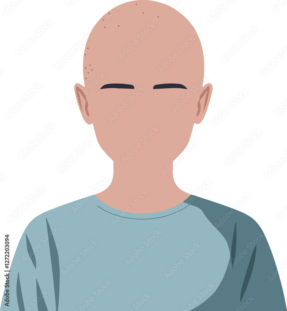Minimalist Cancer Patient Portrait Vector Illustration Minimalist Cancer Patient Portrait Vector Illustration