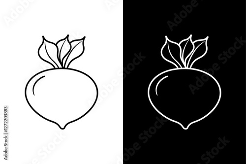 Elegant Kohlrabi Icon. Bold Contrast Vector Style
