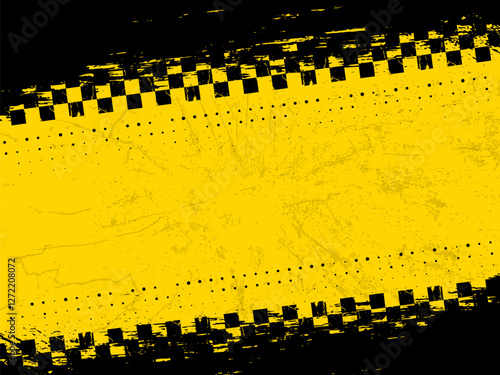 Modern background textured black yellow grunge brush strokes. Blank Warning Sign and text space. Warning Background. Danger caution grunge tape for your design. EPS10.