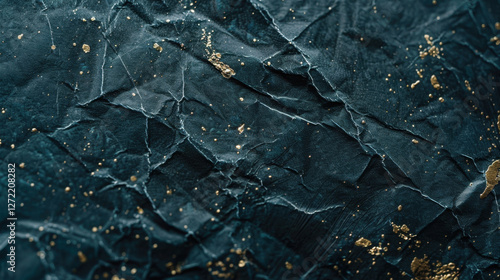 Wallpaper Mural Crumpled dark paper with gold accents, creating textured and artistic background. interplay of shadows and highlights adds depth and visual interest Torontodigital.ca