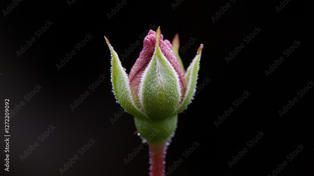 Rosebud blooming, garden, dark background, nature photography, card design Rosebud blooming, garden, dark background, nature photography, card design