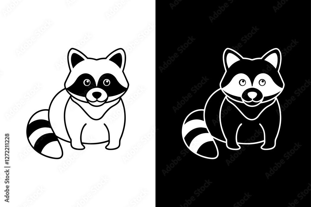 Raccoon animal icon vector on White Background ,Vector Art Illustration on white background. Raccoon animal icon vector on White Background ,Vector Art Illustration on white background.